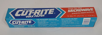 NEW Vintage 1988 Reynolds Cut-Rite Wax Paper 75 Sq. Ft. roll sealed NOS