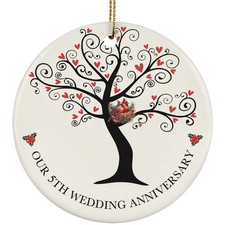 Cardinal Couple Love 5 Years Ornament Our 5th Wedding Anniversary Christmas Gift
