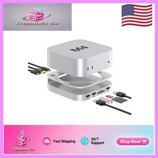 Akyyajaure 10-in-1 Mac mini Hub: Aluminum Dock with 4K HDMI  SSD Enclosure