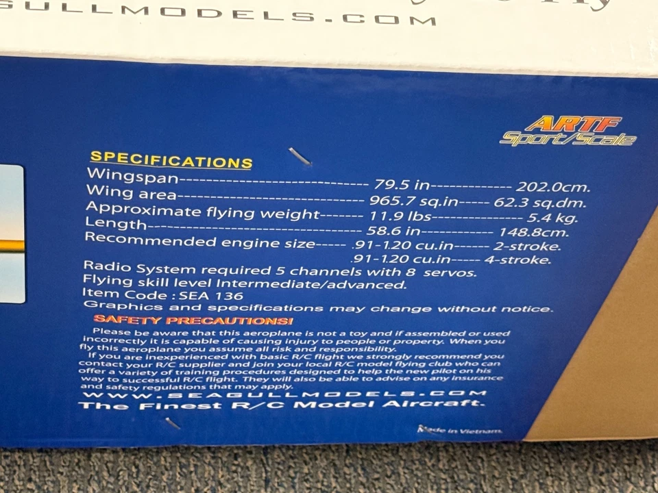 Seagull Models PT19 PT-19 Fairchild RC Remote Control Model Airplane ARF SEA136 - Image 3 of 4