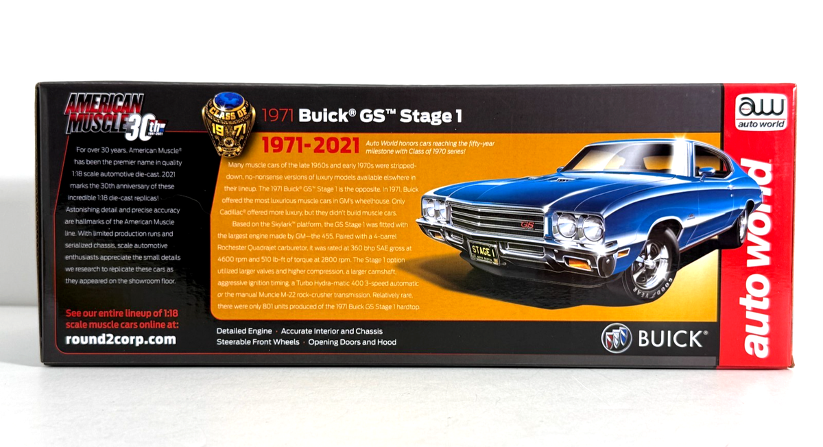 ミニカー Auto World 1/18 1972 Buick GS Stage1 1/18 Auto World 1972