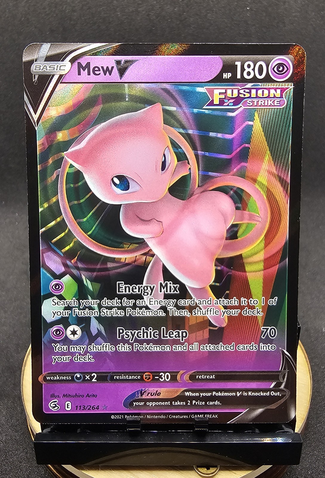 Mew V 113/264 Holo V Rare Fusion Strike Pokemon NM