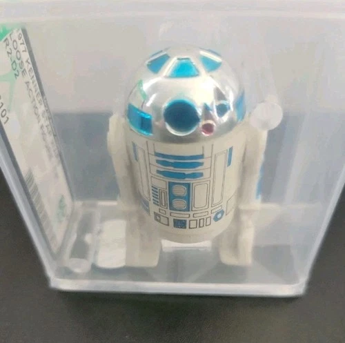 1977 Vintage Star Wars Kenner R2-D2 Taiwan AFA 80+ Archival Case **broken peg**
