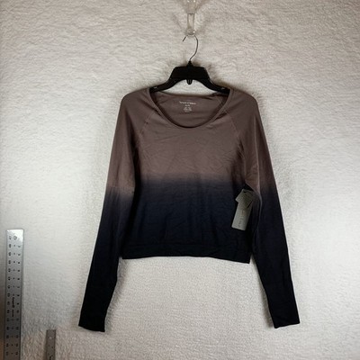 Harmony Balance Top Women's Medium Brown/Black Ombre Stretch Ribbed Long 7043