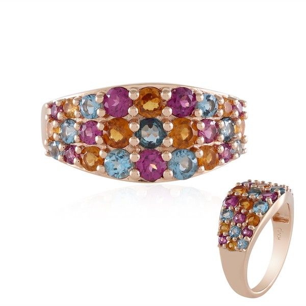 Cavill Damenring 925 Silber RoséVergoldet 2,38Ct Rhodolith Granat Topas-image