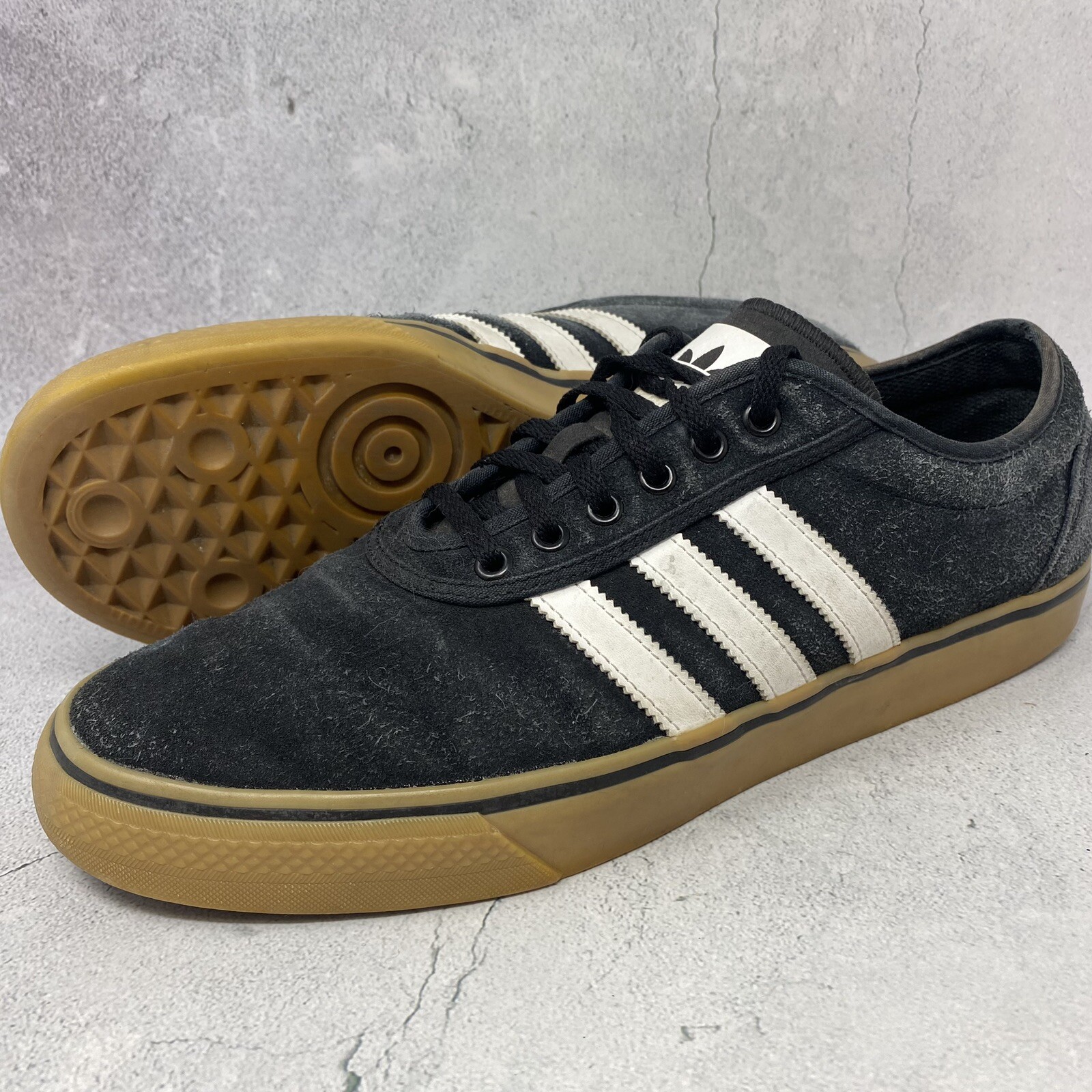 adidas EE6107 Black Adi-Ease Lace Up Mens Skate Sneakers Shoes Casual Sz 12.5 M