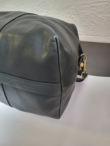 Coach Black Leather Weekender Duffel Travel Luggage - Picture 11 of 23