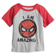 Toddler Boy Jumping Beans  Marvel Spider-Man "I Am Amazing" T-Shirt 12M NEW