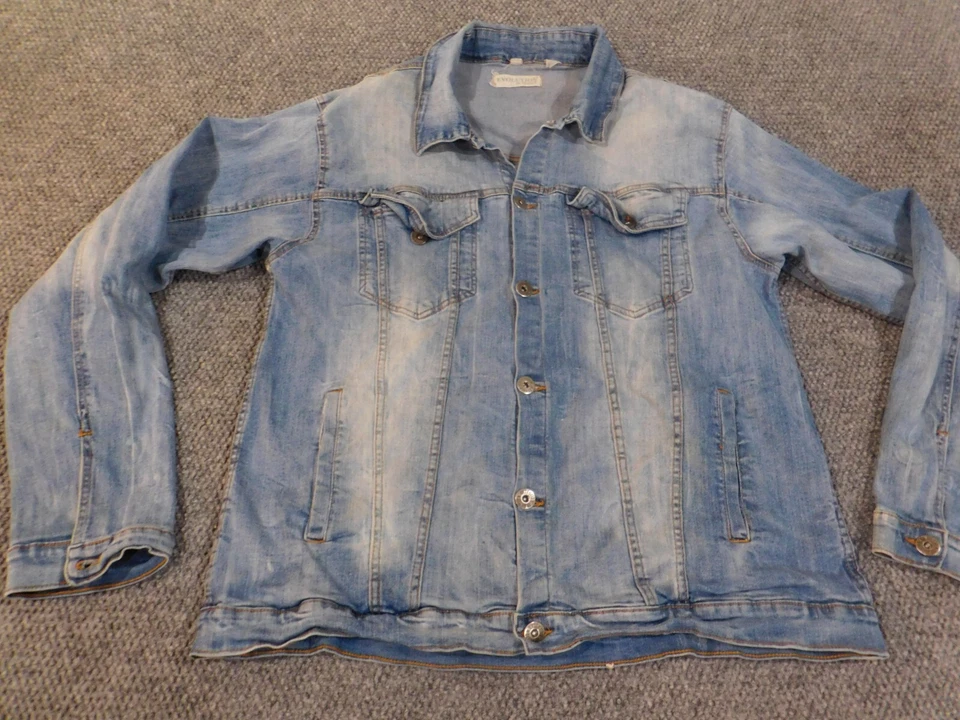 Chaqueta Evolution in Designs Grande Para Hombre Y2K Vintage Denim Botón Retro Clásico Foto 3 de 4