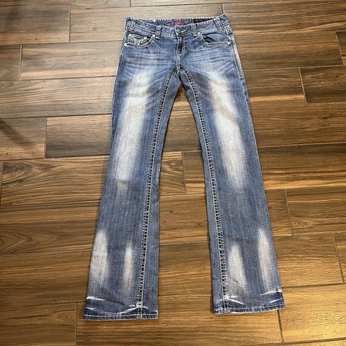 Rock & Roll Cowgirl Jeans Womens 29x36 Low Rise Distressed Denim