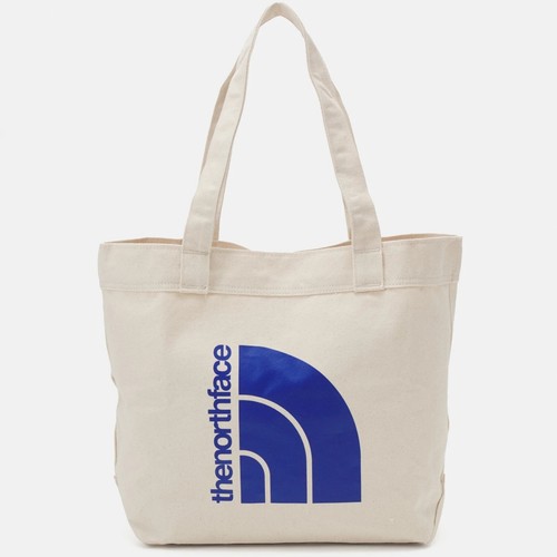 The North Face Cotton Tote Bag Shopper Sports Bag Blue Jumbo Half Dome Off White - 第 1/6 張圖片