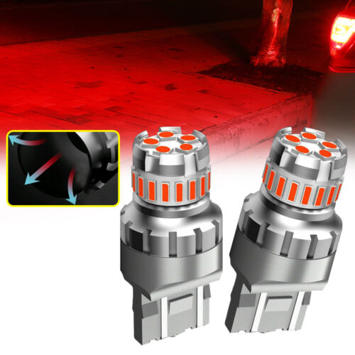 T20 7440 7443 Red LED Lights Strobe Flash Blinking Brake Tail Light Parking Bulb - Afbeelding 1 van 12