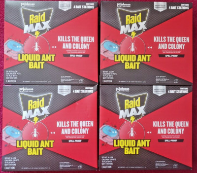 RAID MAX Liquid Ant Bait_Kills Queen & Colony_16 Bait Stations_IN/OUT-DOOR_NEW
