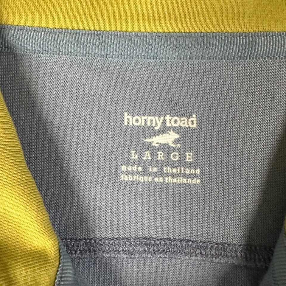 Camisa Pullover Manga Larga Horny Toad Mujer L Azul Claro 1/4 Cremallera Acentos Verdes Foto 4 de 4