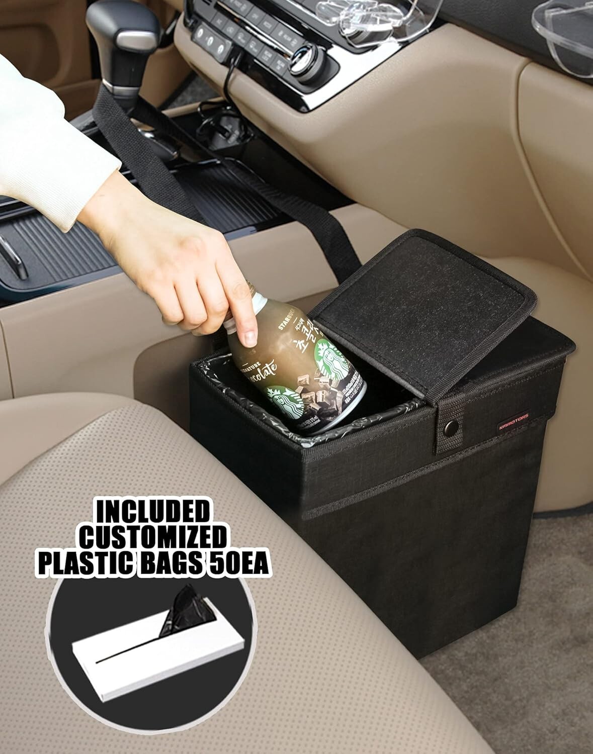 Compact & Versatile Car Trash Can - Includes Bags, Fits Anywhere in Your Vehicle