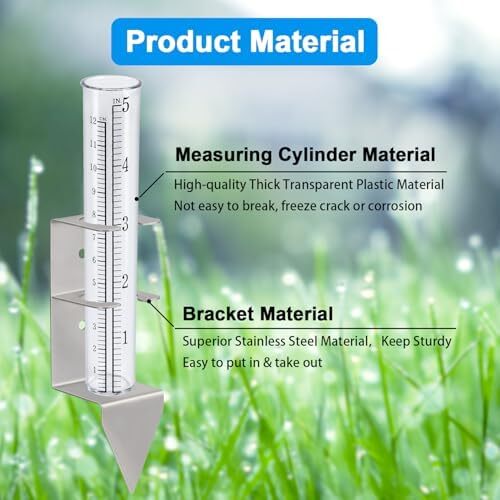 5" Capacity Rain Gauge Outdoors Best Rated,Rain Gauge Small Freeze Proof Plastic - Picture 4 of 11