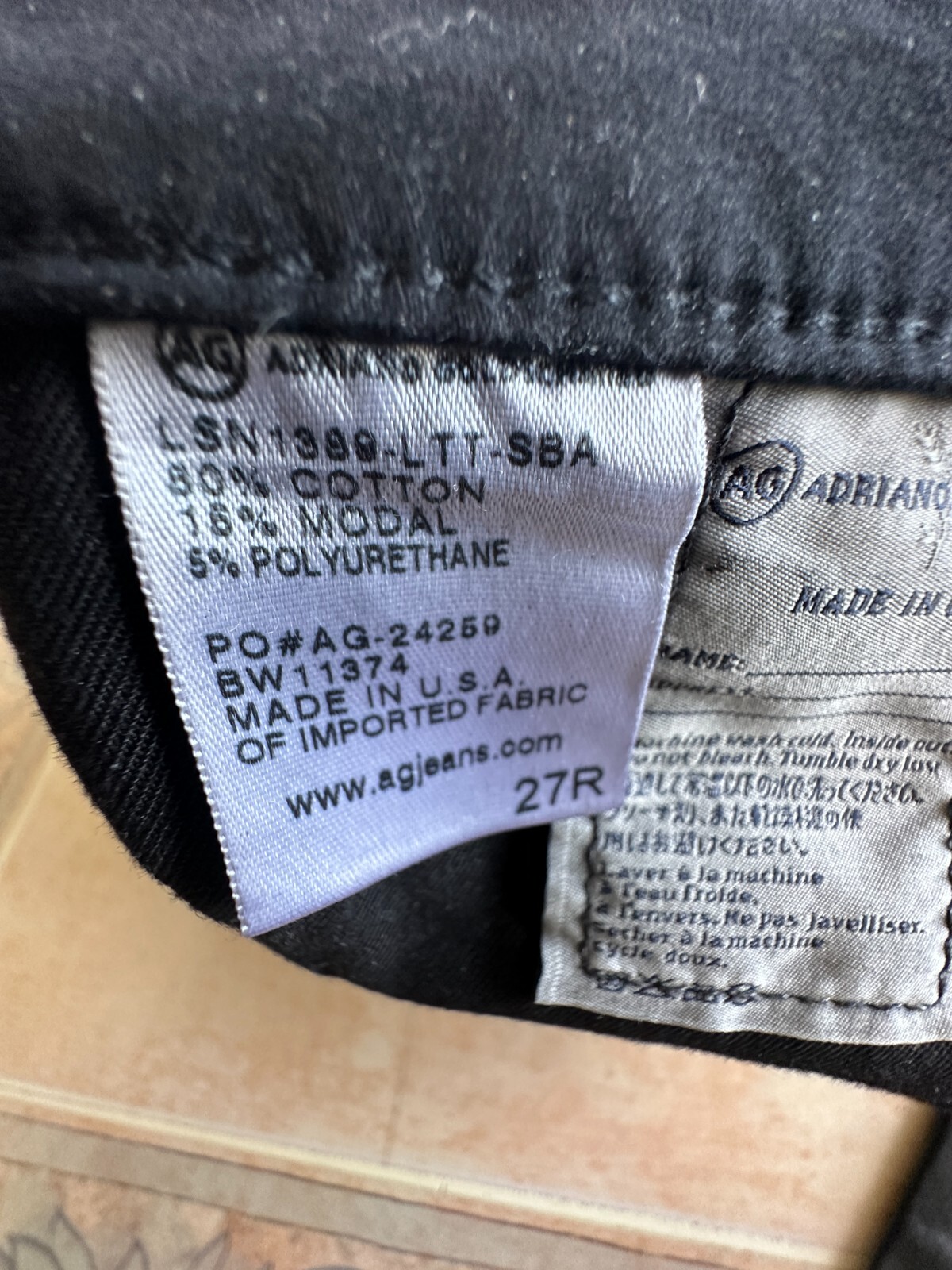 AG Adriano Goldschmied The Legging Ankle Jean Black Leatherette size 27 R thumbnail 12