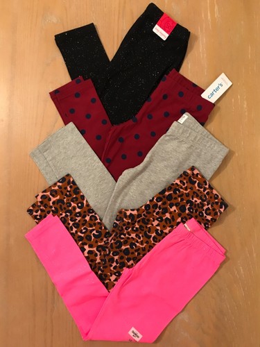 Carter's, Oshkosh, Others Girls Leggings Lot of 5 (3 New) Size 10, & 10-12