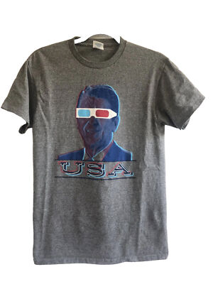 Vintage Ronald Reagan USA Red White Blue Sun Glasses Size S Delta T Shirt