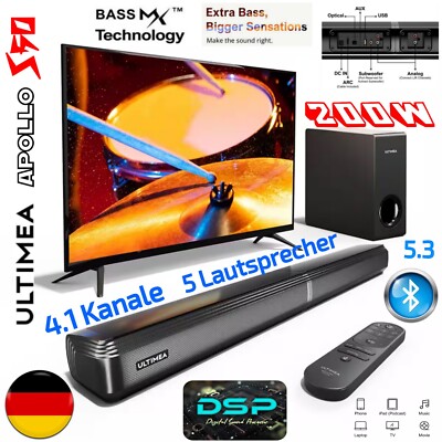 Soundbar ULTIMEA APOLLO S50 3D Surround BassMX 200W  eARC HDMI, DSP Technologie