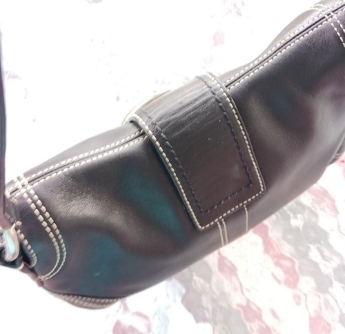 Coach 10316 Vintage SMALL Soho Black Leather Shoulder Bag w/Contrast Stitching - Picture 11 of 15