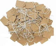 200Pcs Kraft Price Tags with String Attached, Labels Display Tags Paper Hang
