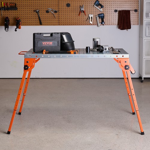 Welding Table 44" x 21" 500LBS Folding Workbench with 4-Level Adjustable Height - Picture 8 of 12