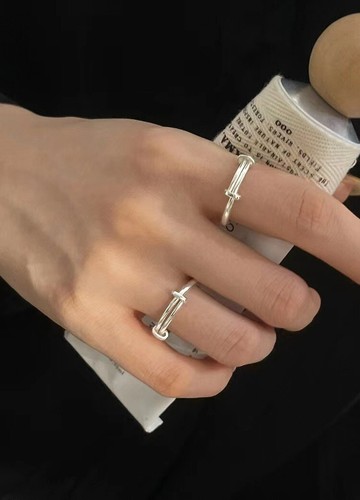 Anillo Midi de plata esterlina 925 maciza de apilamiento simple banda clásica - Imagen 8 de 10