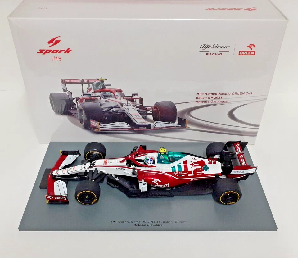 MODELLINO AUTO 1:18 SPARK F1 ALFA ROMEO C41 GIOVINAZZI ITALIAN GP 2021 DIE CAST - Immagine 2 di 4