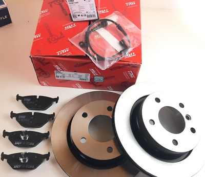 Brake set rear pocket 2 x brake disc 1 x brake pad set + warning contact TRW