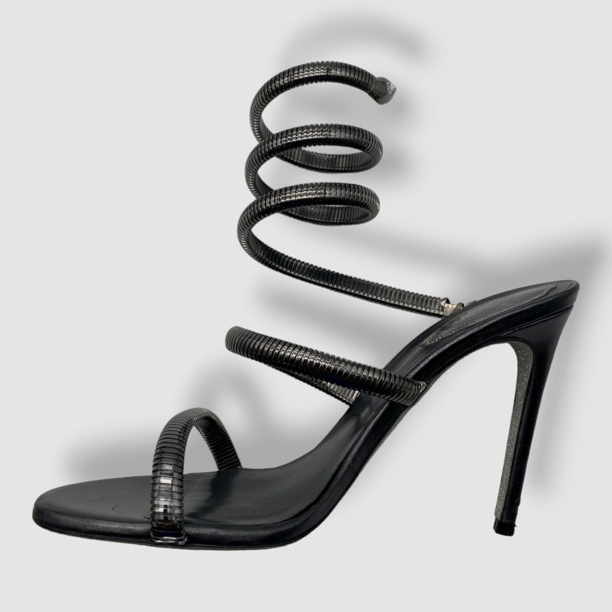 $1210 Rene Caovilla Women's Gray Supercleo Embellished Sandal