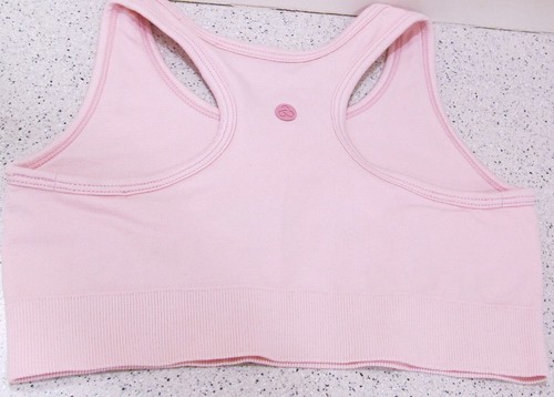 Zella Girls Nordstrom Seamless Racerback Sports Bra Crop Top SZ MEDIUM Pale Pink - Picture 4 of 8