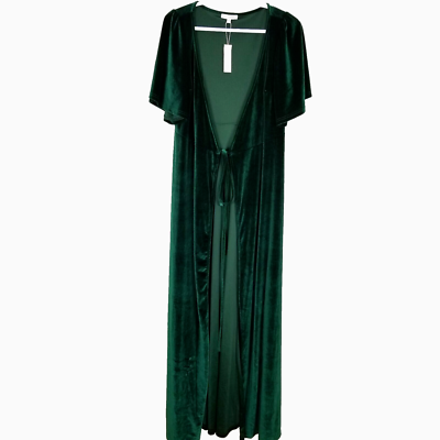 knee length dresses for ladies Baltic Born Womens Meghan Velvet Wrap Maxi Dress | Emerald