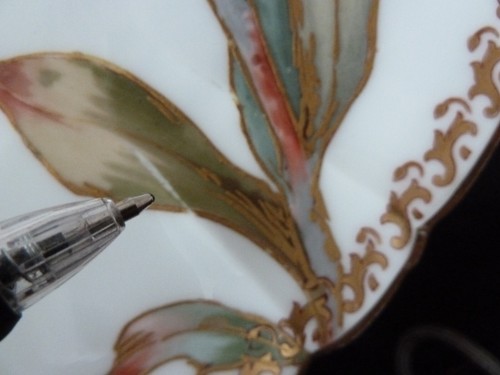 3X ANTIQUE LIMOGES HAVILAND HAND PAINTED GOLD GILT FISH PLATES ART NOUVEAU - Picture 20 of 21