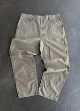 Vintage Carhartt Carpenter Work Pants Beige/Light Grey - Size 36 x 32