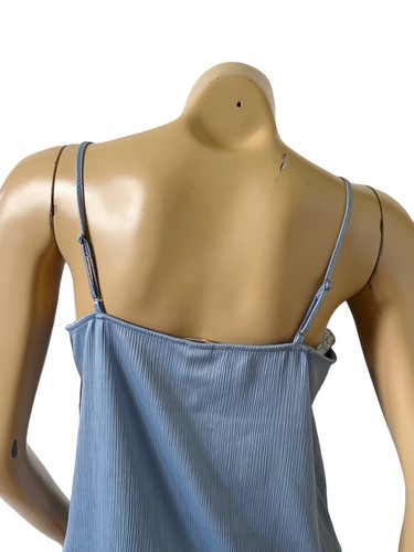 H&M Womens Size 10 Blue Spaghetti Strap Sleeveless Lace Trim Cami Top Shirt NWT - Picture 7 of 9