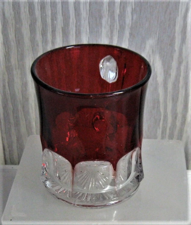 'EAPG*** RUBY STAINED CUP BLOCKED THUMBPRINT BAND BY DUNCAN & MILLER 1890"S - Image 3 of 4