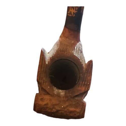 Vintage Made in Italy Carved Bison Buffalo Head Short Pipe 4” Long - Picture 6 of 8