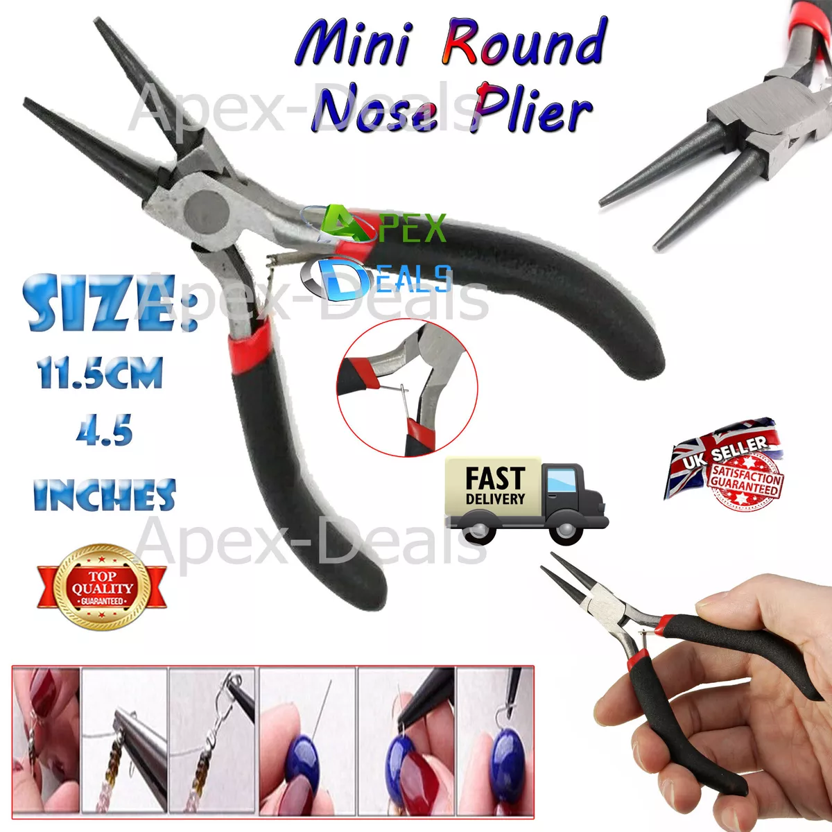 Jewelry Pliers, with Needle Nose Pliers, Round Nose Pliers and