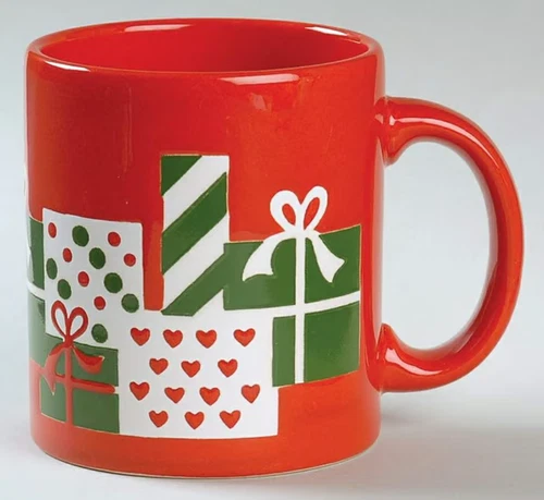 WAECHTERSBACH Christmas Tree Presents COFFEE MUG 3 3/4" Gift Box Motif W Germany