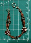 Artisan Beaded With New/Old Glass Stone Ooak Bracelet With Handmade Hook Clasp
