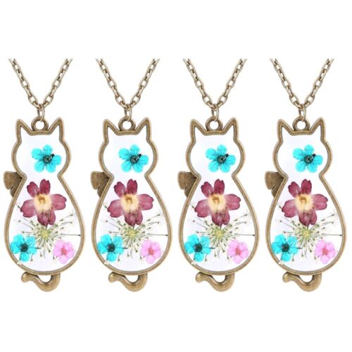  4 PCS Preserved Flower Necklace Dried Pendant Clavicle Chain - Afbeelding 1 van 12