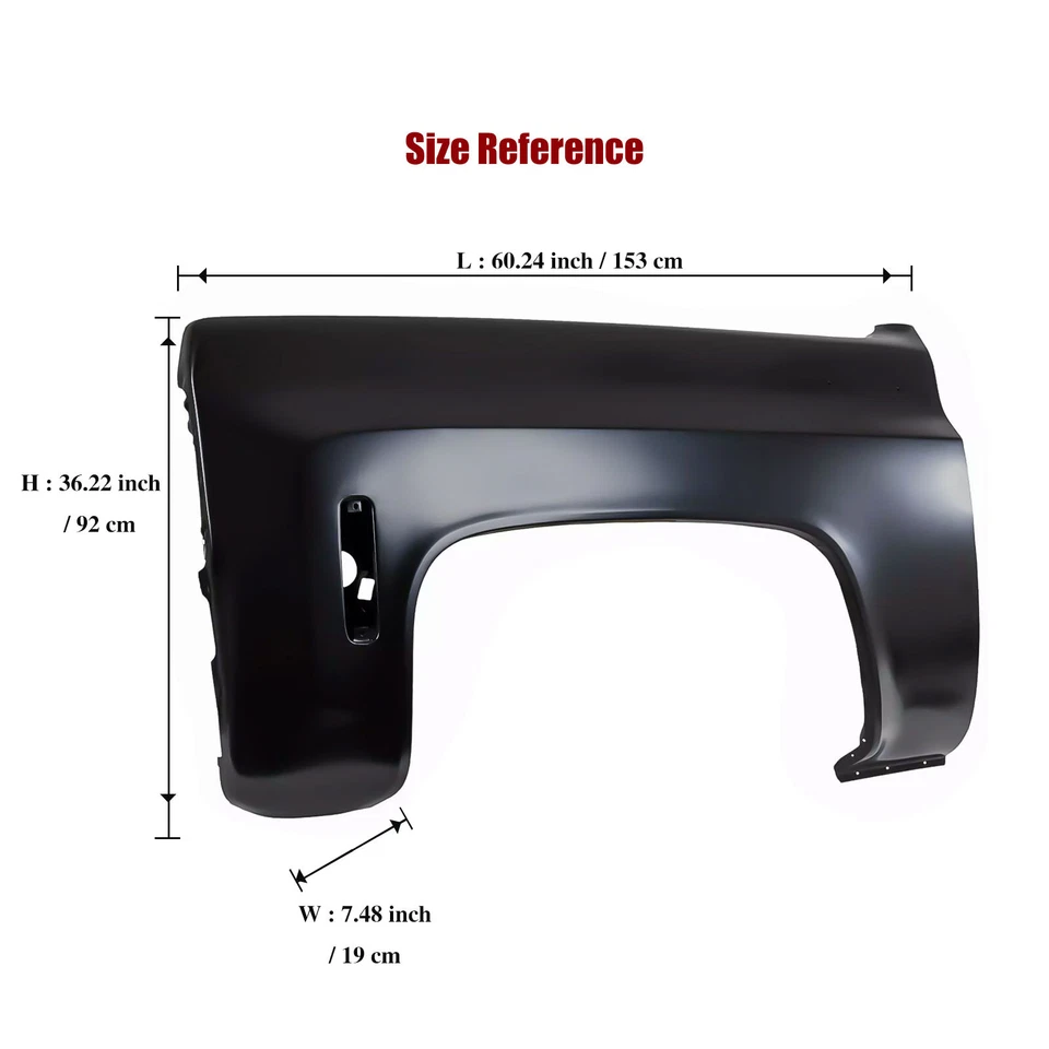 Front Left Fender w/Turn Signal Light Hole For 1973-1980 Chevy Blazer & C10 K10 - Imagem 2 de 4