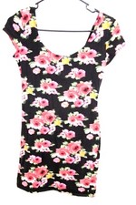 Brat Star Floral Bodycon  Mini Stretch Fitted Pink Dress Party Clubwear Sexy Med