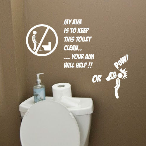 Toilet Bathroom Funny Wall Quote Stickers Words Phrases Lettering Wall  Decals | eBay