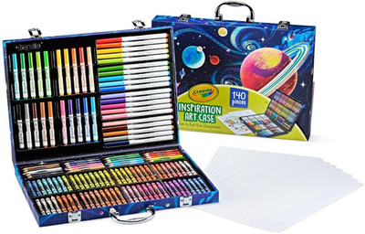 Inspiration Art Case Coloring Set, 140Pc Space Theme   Art Kit for Kids, Crayons