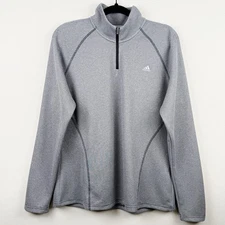 Adidas Golf Women’s Large Gray Quarter Zip Pullover Long Sleeve Active Top