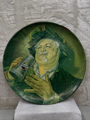 Vintage 16 Inch Falstaff Beer Tray (green) Some Wear See Pics