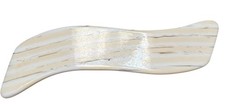 Vintage White Cream Gold Tone Hair Barrette Wave Clip 4.25  Made In Taiwan