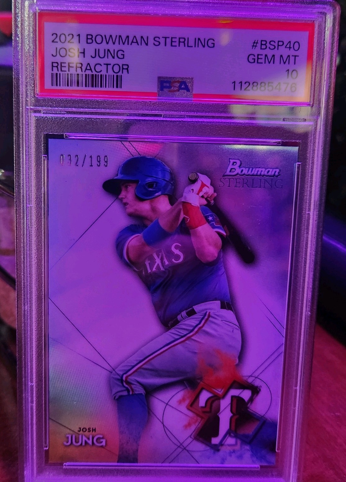 2021 Bowman Sterling Refractor JOSH JUNG  #/199 PSA GEM 10 POP 3
